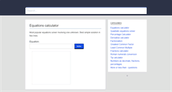 Desktop Screenshot of equationscalculator.com