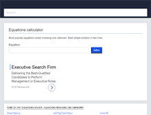 Tablet Screenshot of equationscalculator.com